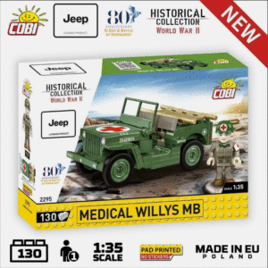 COBI 2295 1/35 Medical Willys MB Jeep HC WWII  Brick Model 130pcs Logistics and Support