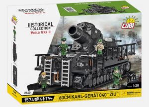 COBI-2560 1/28 WWII 60cm Karl-Gerat 40 ZIU Model Tank Building Bricks 1560Pcs
