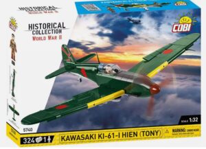 COBI-5740 1/32 WWII Kawasaki KI-61-Hien Model Plane Building Bricks 350Pcs