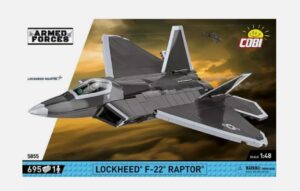 COBI-5855 1/48 Armed Forces Lockheed F-22 Raptor Model Plane Building Bricks 658Pcs