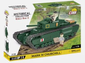 Cobi 3128 1:35 World War II Mark IV Churchill Military Construction Kit 668 Pcs ASSAULT ON THE RHINE