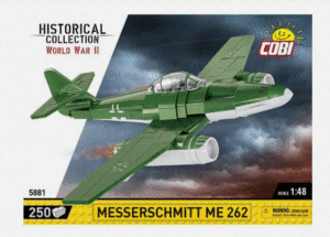COBI-5881 1/48 WWII Messerschmitt ME 262 Model Plane Building Bricks 250Pcs