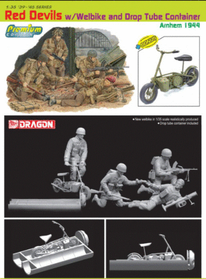 DRAGON 6585 1/35 Red Devils w/Welbike and Drop Tube Container, Arnhem 1944