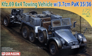Dragon 7419 1/72 WWII German Kfz.69 6x4 Towing Vehicle w/3.7cm PaK 35/36
