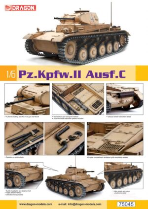 Dragon Models 75045 1/6 Pz.Kpfw.II Panzer II Ausf.C Plastic Model
