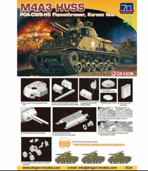 Dragon  1:72 Sherman M4A3 Hvss POA-CWS-H5 Flamethrower  7524