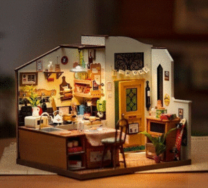 Rolife DG159 1/24 Cozy Kitchen DIY Miniature Dollhouse Kit Doll House Gift