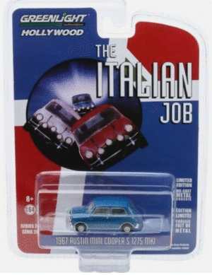 GREENLIGHT GL44880-A 1/64 HOLLYWOOD 28 THE ITALIAN JOB 1967 AUSTIN MINI BLUE