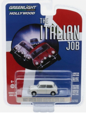 GREENLIGHT GL44880-C 1/64 HOLLYWOOD 28 THE ITALIAN JOB (1969) 1967 AUSTIN MINI WHITE