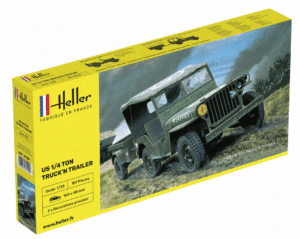 Heller 81105  1:35 WW2 US Army Jeep Willis & Trailer  Overlord