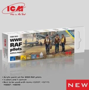 ICM 3033 - Acrylic Paint Set for WWII Raf Pilots 6 x 12 ML - New