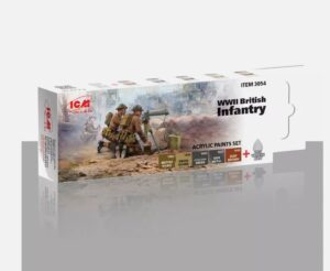 ICM 3054 WWII British Infantry Acrylic Paint Set 6 x 12ml Bottles