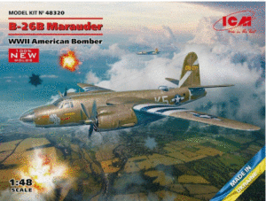 ICM 48320 1/48 Martin B-26B Marauder WWII USAAF Bomber Plastic Model Kit Overlord  EOL