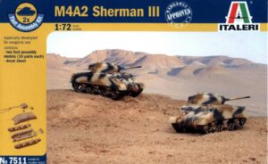 ITALERI 7511 1/72 M 4 A 2 SHERMAN III 2 KITS IN THE BOX  BRITISH ARMY BATTLE SCHOOL
