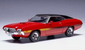 IXO CLC565 1/43 DIECAST 1972 FORD GRAN TORINO SPORT IN RED & BLACK