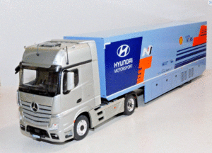 IXO TTR019 1/43 2019 MERCEDES-BENZ ACTROS MP4 HYUNDAI WRC RALLY TRANSPORTER