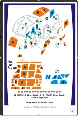 LF MODELS CM7213 1/72 PAINT MASKS for Scout and Wasp Helicopter Clear Parts.
