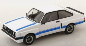 MODEL CAR GROUP 18350 1:18 1977 Ford Escort MK II RS 2000, X-Pack, White with Blue stripes