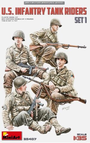 Miniart 35407 1:35 WW2 US Army Infantry Tank Riders Set 1 WEST WALL AND ASSUALT ON THE RHINE