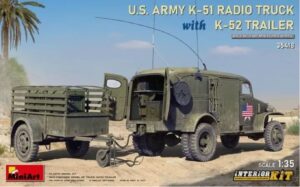 MiniArt 35418 1:35th U.S. Army K51 Radio Truck c/w K52 Trailer + Interior Kit