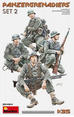 Miniart 35484 1/35 WW2 German Panzergrenadiers Set 2 (4 Figures) Model Kit WEST WALL