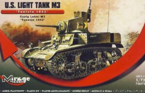 Mirage 726073 1/72  U.S. Light Tank M3 Tunisia 1943 Model Kit Tank BRITISH ARMY BATTLE SCHOOL