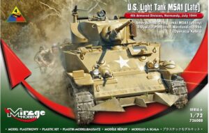 MIRAGE 726088 - 1:72 U.S. Light Tank M5A1 Late - 4th Armored Division Normandy 1944 Overlord