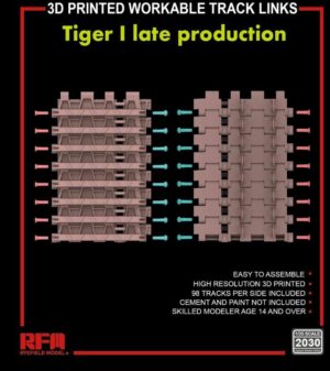 RYE FIELD MODEL 1/35 3D Printed Workable Track For Tiger I Late Prod RM2030 THFS