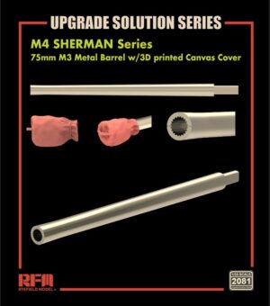 RYE FIELD 2081 1/35 Upgrade for RM5119 Metal 75mm M3 Barrel with 3d Muzzle Cover