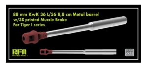 RYE FIELD 2086 1/35 88mm KwK 36 L/56 8,8 cm Metal barrel w/3D Printed Muzze Brake