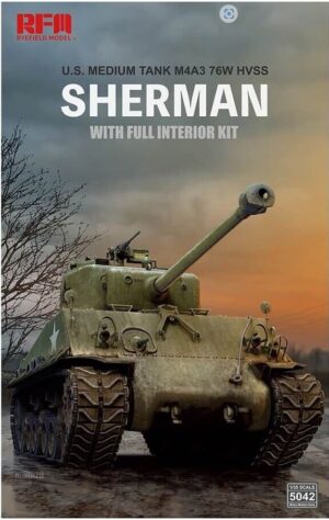 Rye Field Model 5042 1/35 M4A3 76W HVSS Sherman with Full Interior MODEL KIT