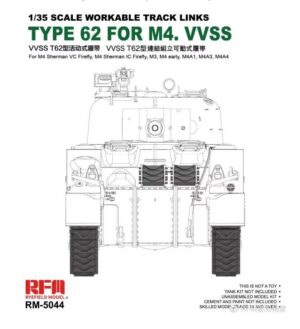 Rye field-Model 5044 1/35 scale WORKABLE TRACK LINKS TYPE 62 FOR M4.VVSS AND FIREFLY THFS