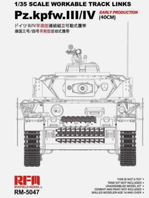 Rye Field Model 5047 1/35 Tracks for Pz.iii/Iv.early Production 40cm THFS