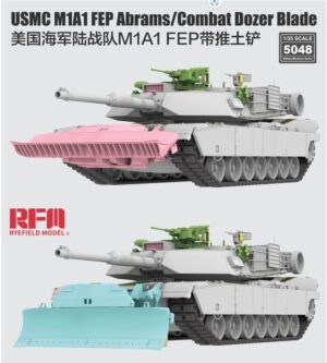 RYE FIELD 5048 1/35 USMC M1A1 FEP Abrams w/Combat Dozer Blade Model Kit