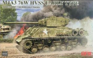 RYE FIELD 1/35 M4A3 76W HVSS Early type D82081 turret T-66 track 5058 Overlord