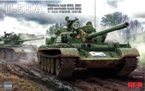 RYE FIELD MODEL 5098 1/35 T-55A Medium Tank Mod 1981 With Workable Track Links
