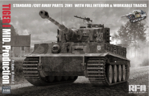 Rye Field 5100 1/35 WW2 German Tiger I MID Prod. 2in1 w/cutaway parts interior