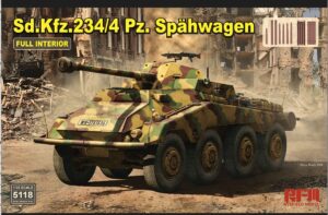 RYE FIELD 5118 1/35 SDKFZ 234/4 PZ. SPAHWAGEN WITH FULL INTERIOR