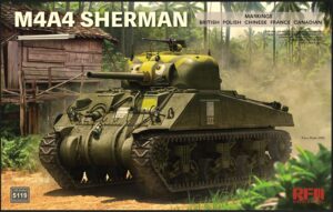 RYE FIELD 5119 1/35 M4A4 SHERMAN  Medium Tank with British Canadian and Chinese Markings ASSAULT ON THE RHINE