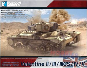 Rubicon Models 280097 1/56 Valentine II/III/IIIcs/IV/V Plastic Model Kit BRITISH ARMY BATTLE SCHOOL