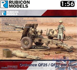 Rubicon Models 280115 1/56 QF25 / QF17 pdr Gun Howitzer & AT-Gun with Limber & Crew BRITISH ARMY BATTLE SCHOOL