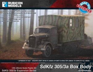 RUBICON MODELS 1/56 SdKfz 305/3a Expansion Set Box Body Einheitskoffer RU280047 Overlord