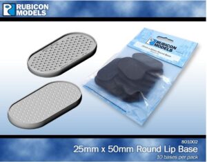 RUBICON MODELS 25mm x 50mm Round Edge Bases 1 Pack of 10 Bases RU801002