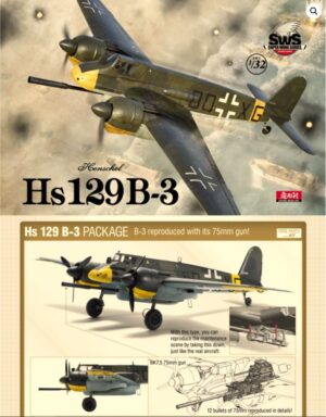 Zoukie-Mura SWS19 1/32 model kit Henschel Hs 129 B-3 with 75mm Gun NLP