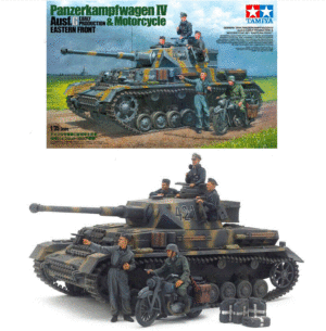 Tamiya 25209 1/35 Panzer PzKpfw IV Ausf.G Early and Motorcycle Model Kit
