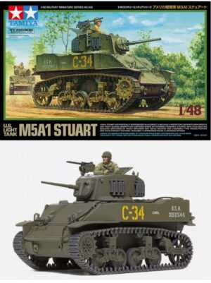 Tamiya 32606 1/48 US ARMY M5A1 Stuart Light Tank Overlord and West Wall