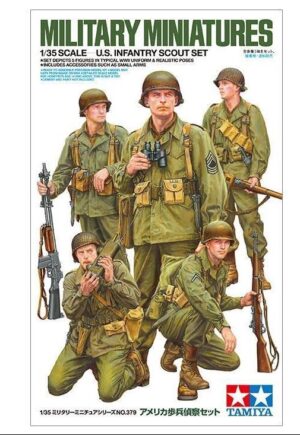 Tamiya 1/35  WWII US Infantry Scout Set Military Figure Kit 35379 Overlord and West Wall
