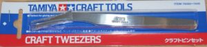 TAMIYA CRAFT TWEEZERS STAINLESS STEEL WIDE CURVED 74080