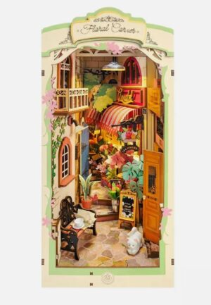 Rolife Floral Corner Book Nook DIY Miniature Dollhouse TGB09
