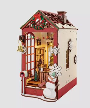 Rolife TGC07 Christmas Indoor Scene 3D Wooden DIY Miniature House Book Nook